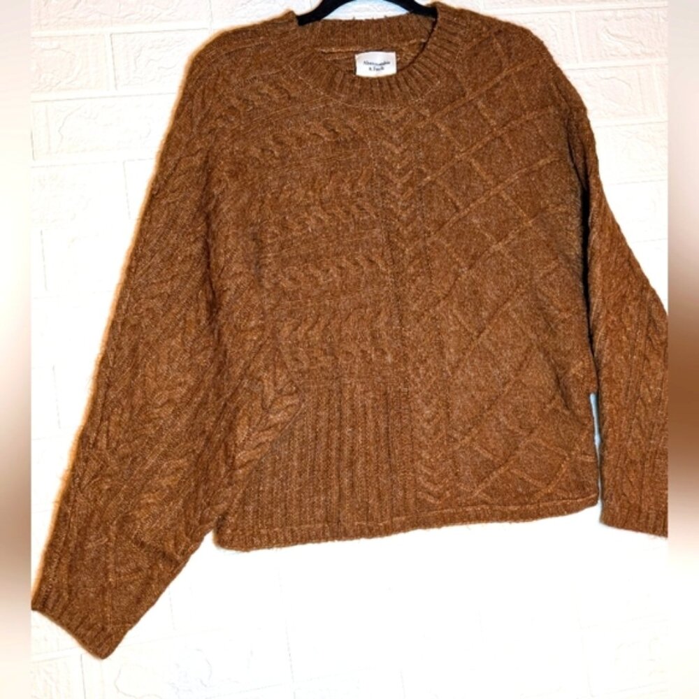 Abercrombie &Fitch Brown Cable Knit Sweater